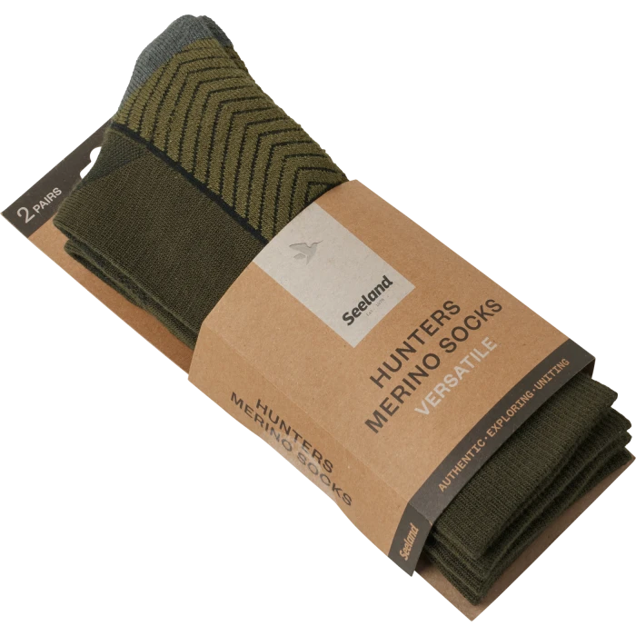 Skarpety Seeland Field Merino Sock 2Pack Pine Green/Military Olive