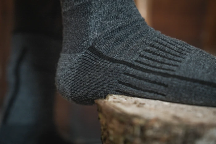 Skarpety Seeland Field Heavy Merino Sock Grey Melange/Black