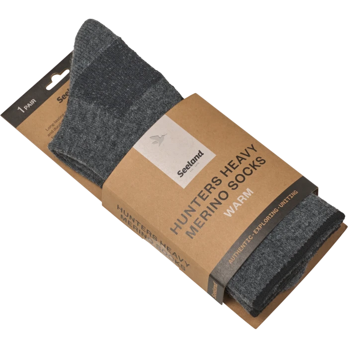 Skarpety Seeland Field Heavy Merino Sock Grey Melange/Black