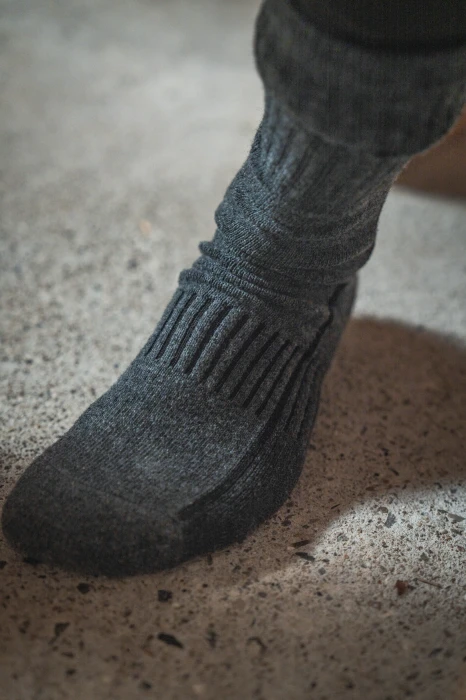 Skarpety Seeland Field Heavy Merino Sock Grey Melange/Black